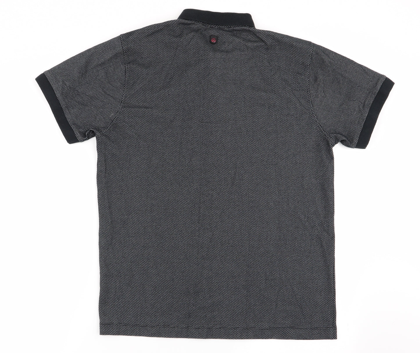 Duck and Cover Mens Black Geometric   Polo Size M