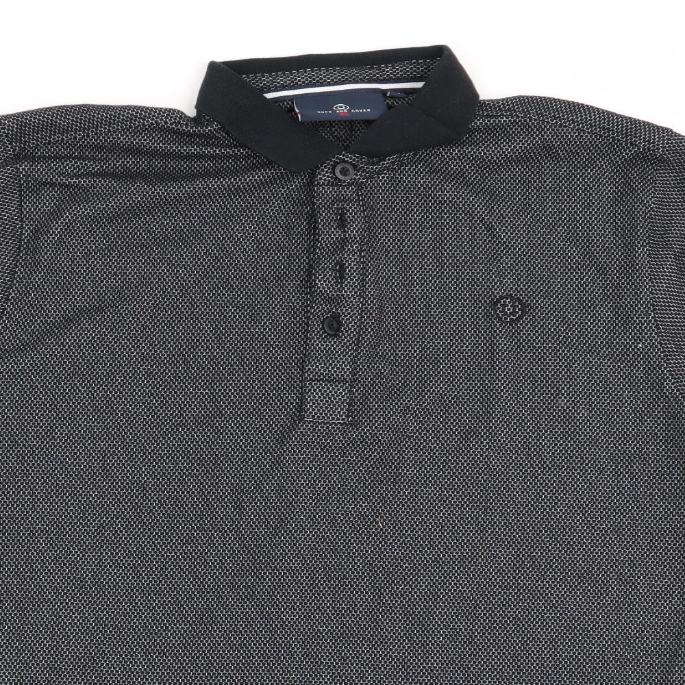 Duck and Cover Mens Black Geometric   Polo Size M