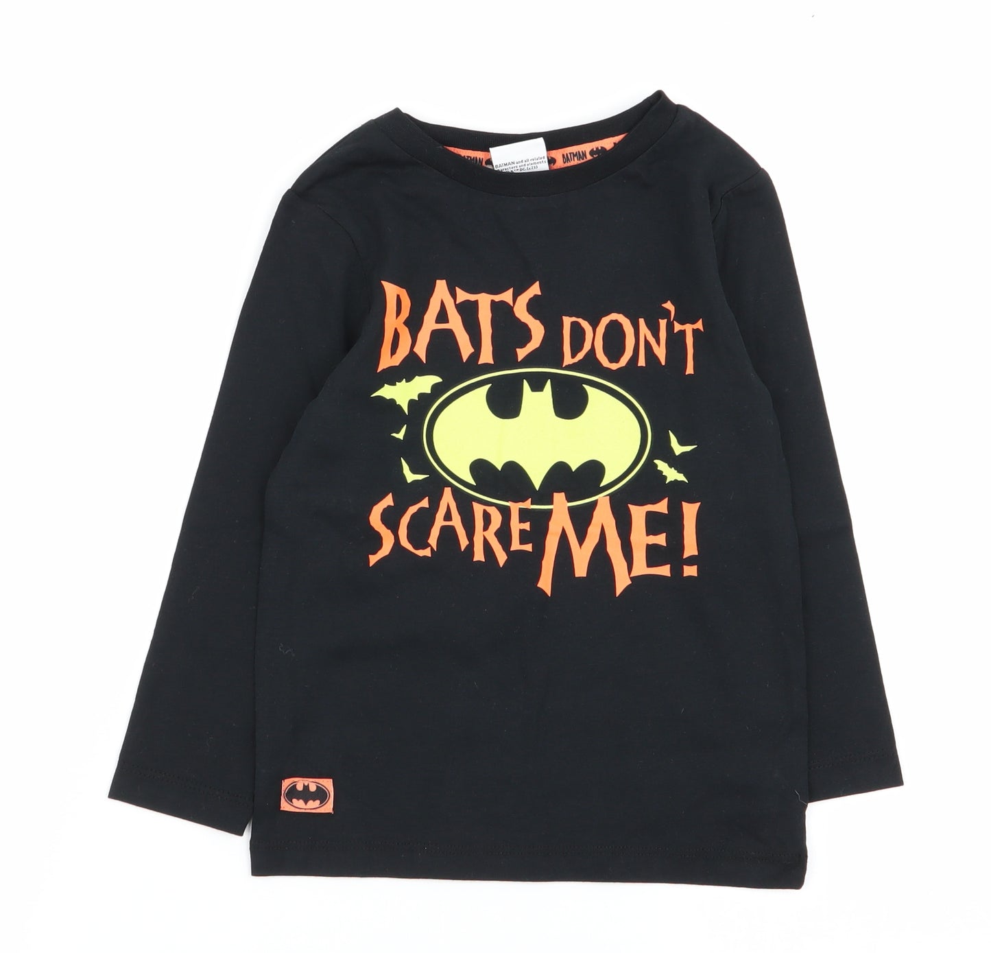 Asda George Boys Black   Basic T-Shirt Size 2-3 Years  - batman