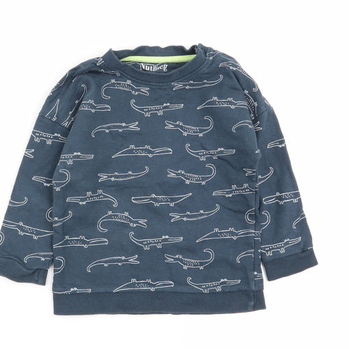 Nutmeg Boys Blue Geometric  Pullover Jumper Size 18-24 Months