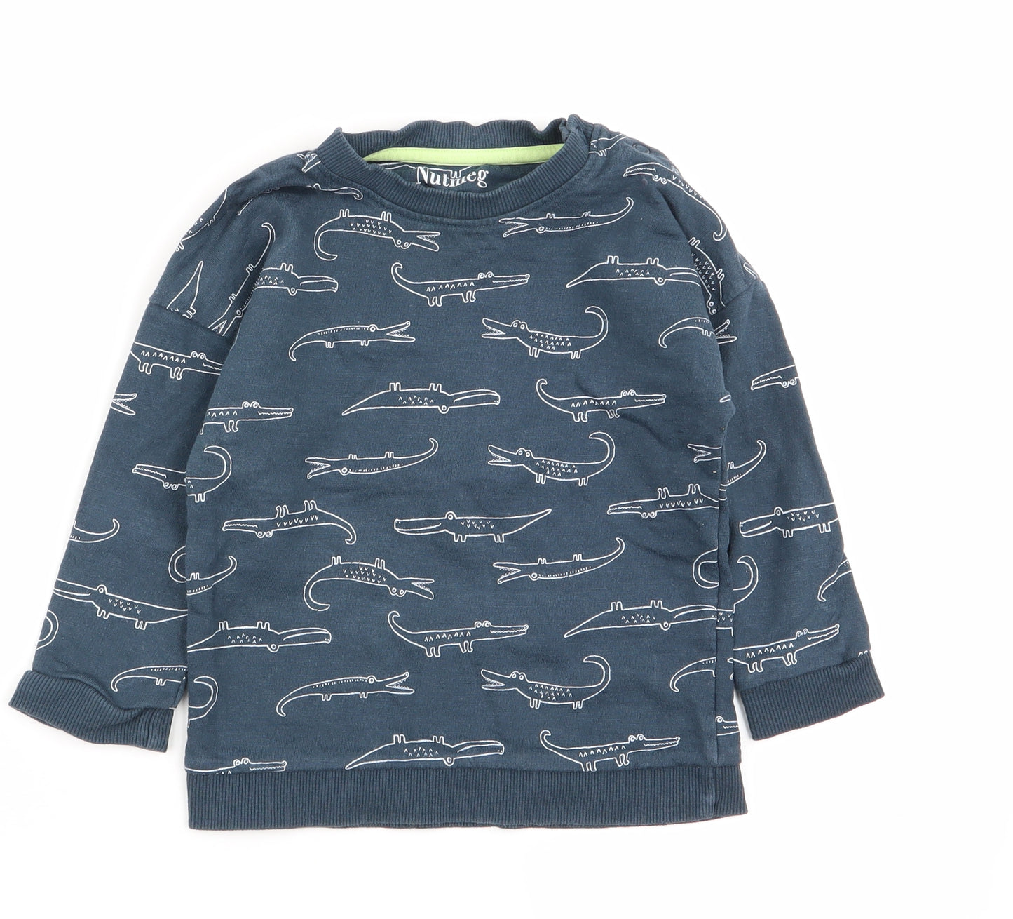 Nutmeg Boys Blue Geometric  Pullover Jumper Size 18-24 Months