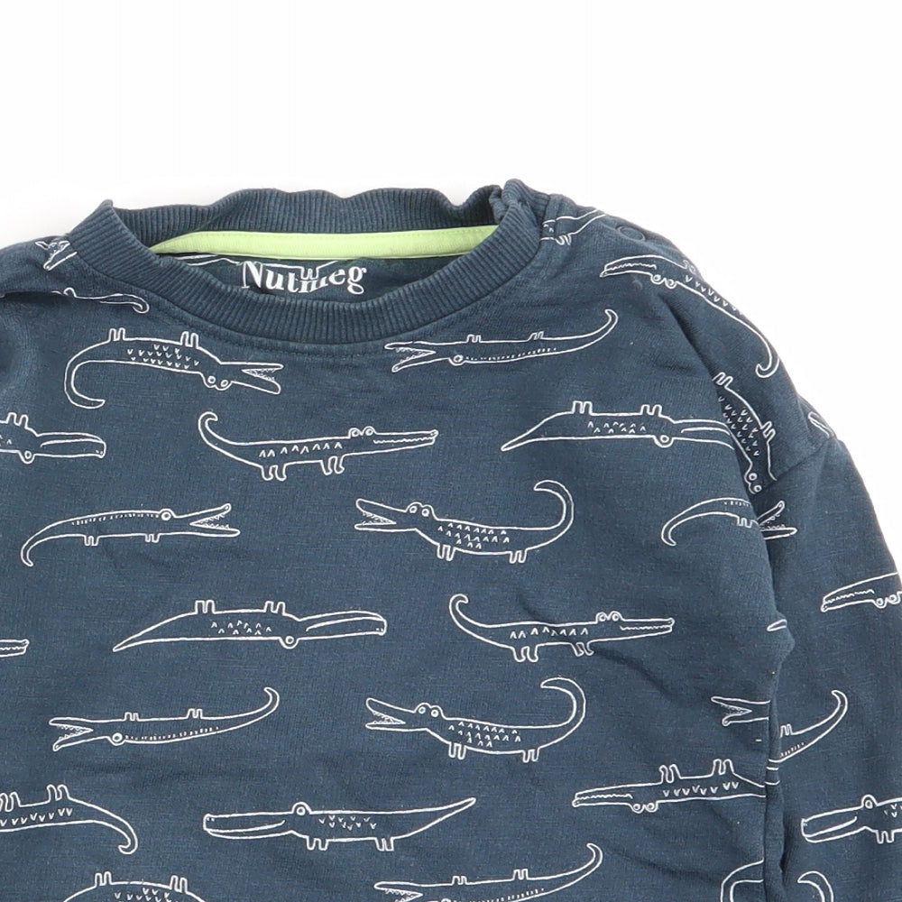 Nutmeg Boys Blue Geometric  Pullover Jumper Size 18-24 Months