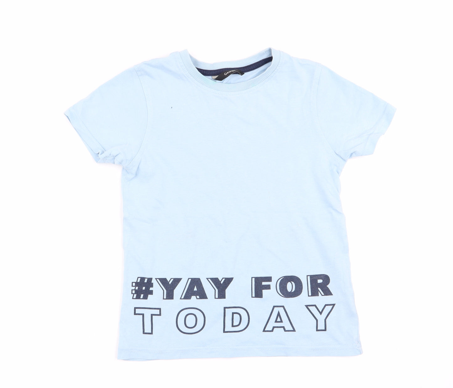 Asda George Boys Blue   Basic T-Shirt Size 5-6 Years