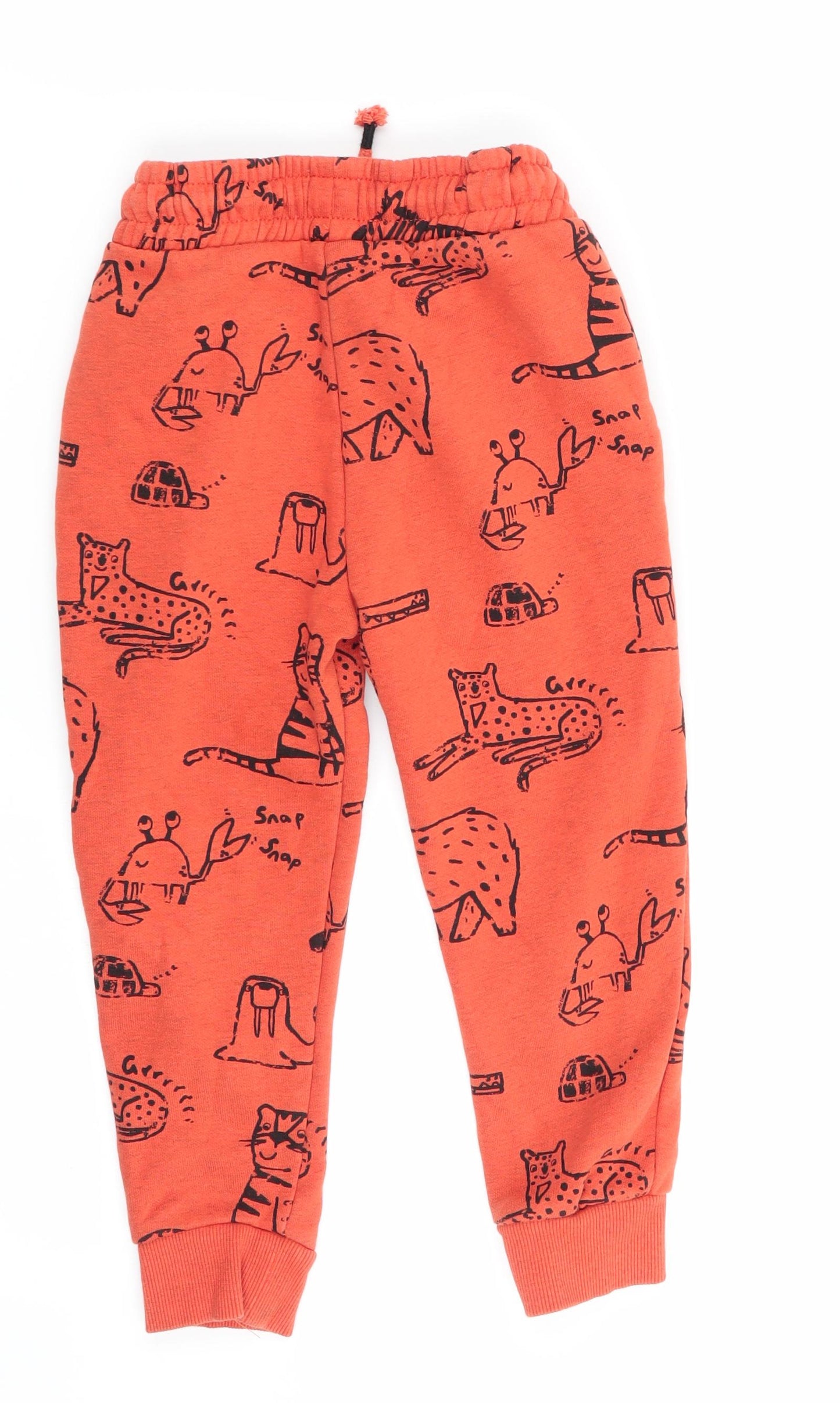 F&F Boys Orange Geometric  Jogger Trousers Size 3-4 Years
