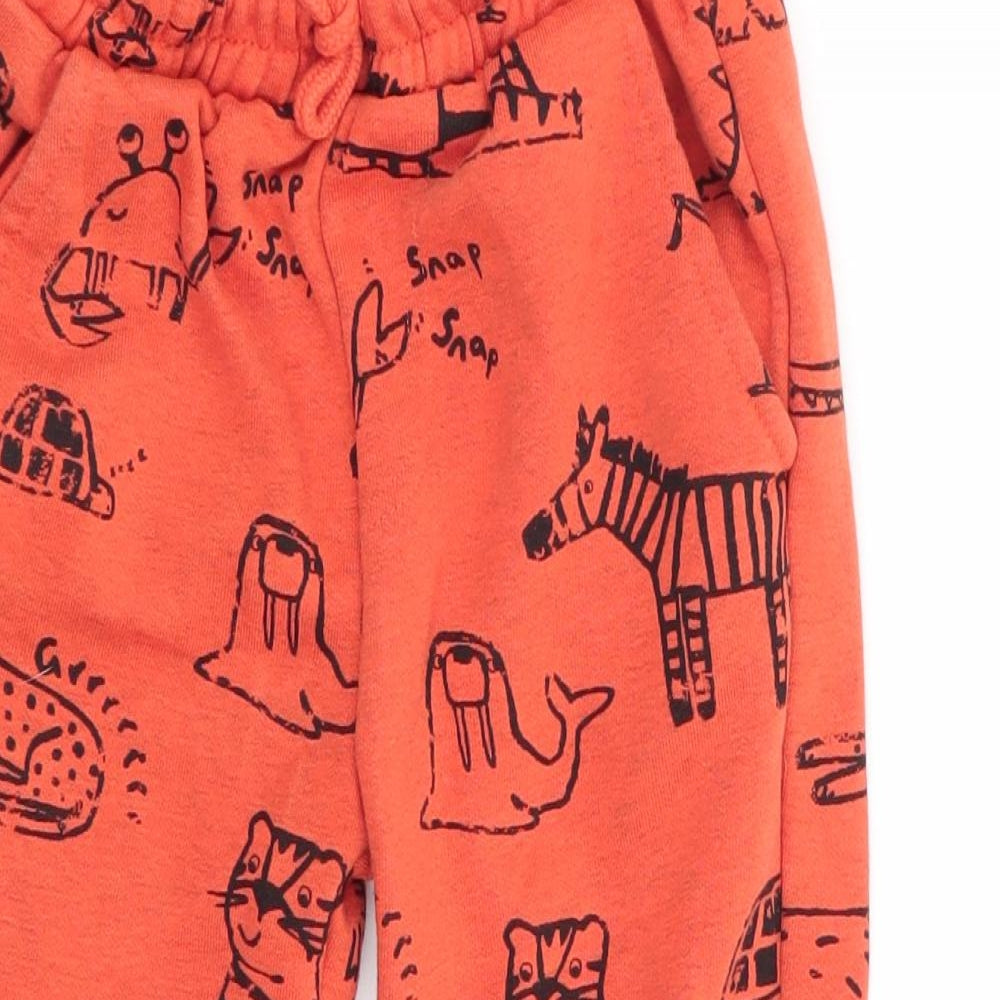 F&F Boys Orange Geometric  Jogger Trousers Size 3-4 Years