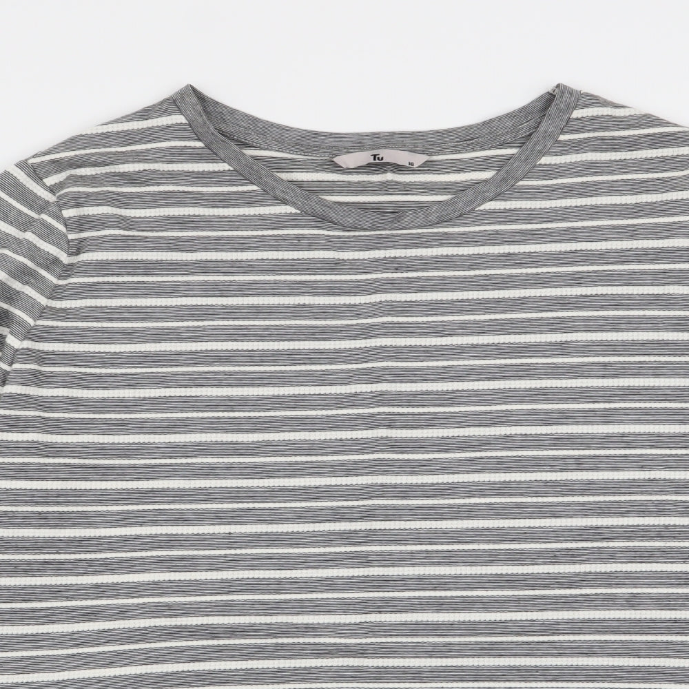 TU Womens Multicoloured Striped  Basic T-Shirt Size 16