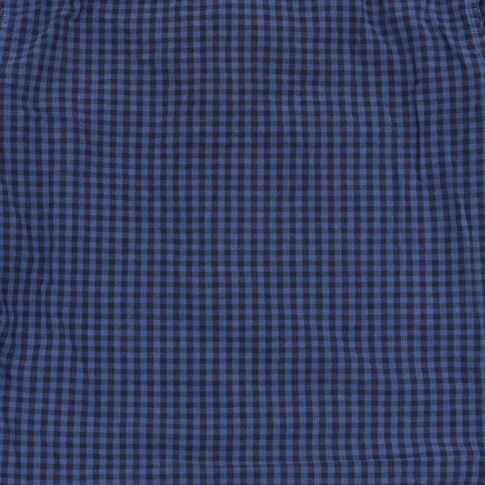 NEXT Mens Blue Check   Button-Up Size L