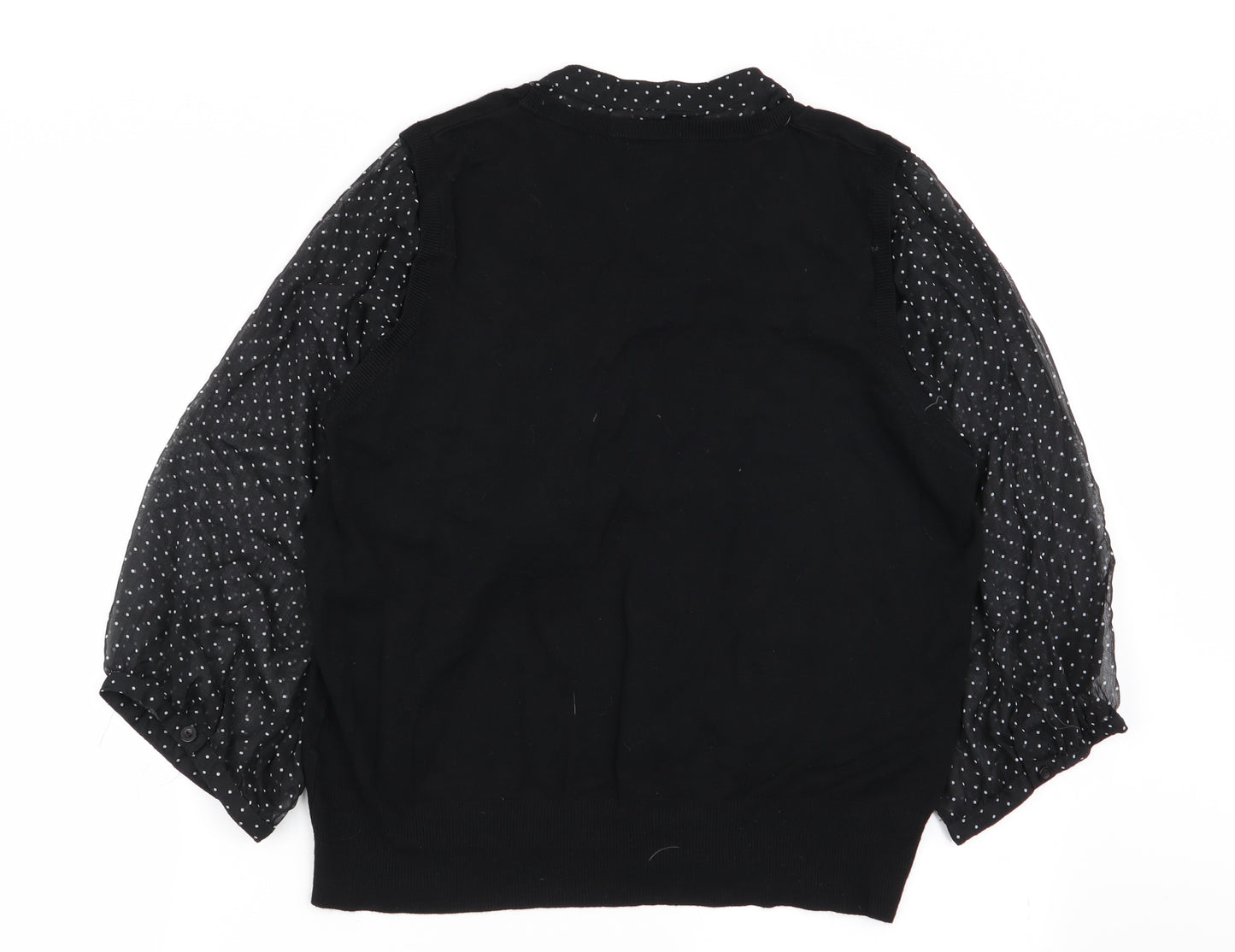 TU Womens Black Polka Dot  Basic Blouse Size 22  - blouse/jumper