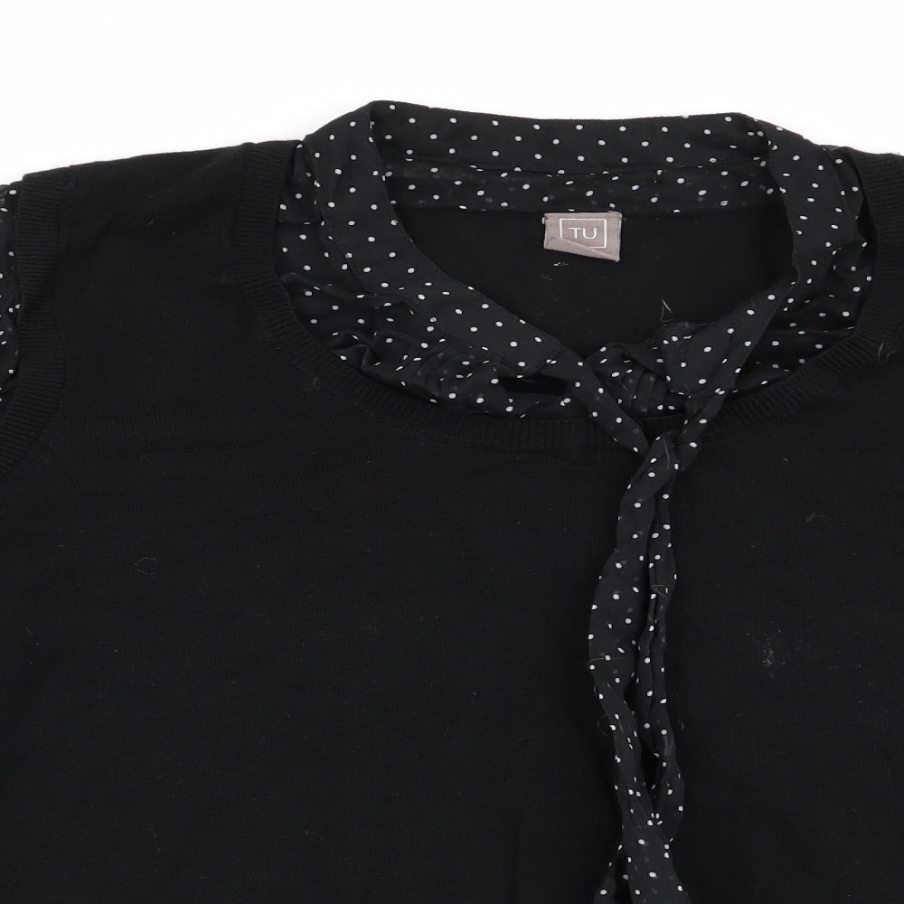 TU Womens Black Polka Dot  Basic Blouse Size 22  - blouse/jumper