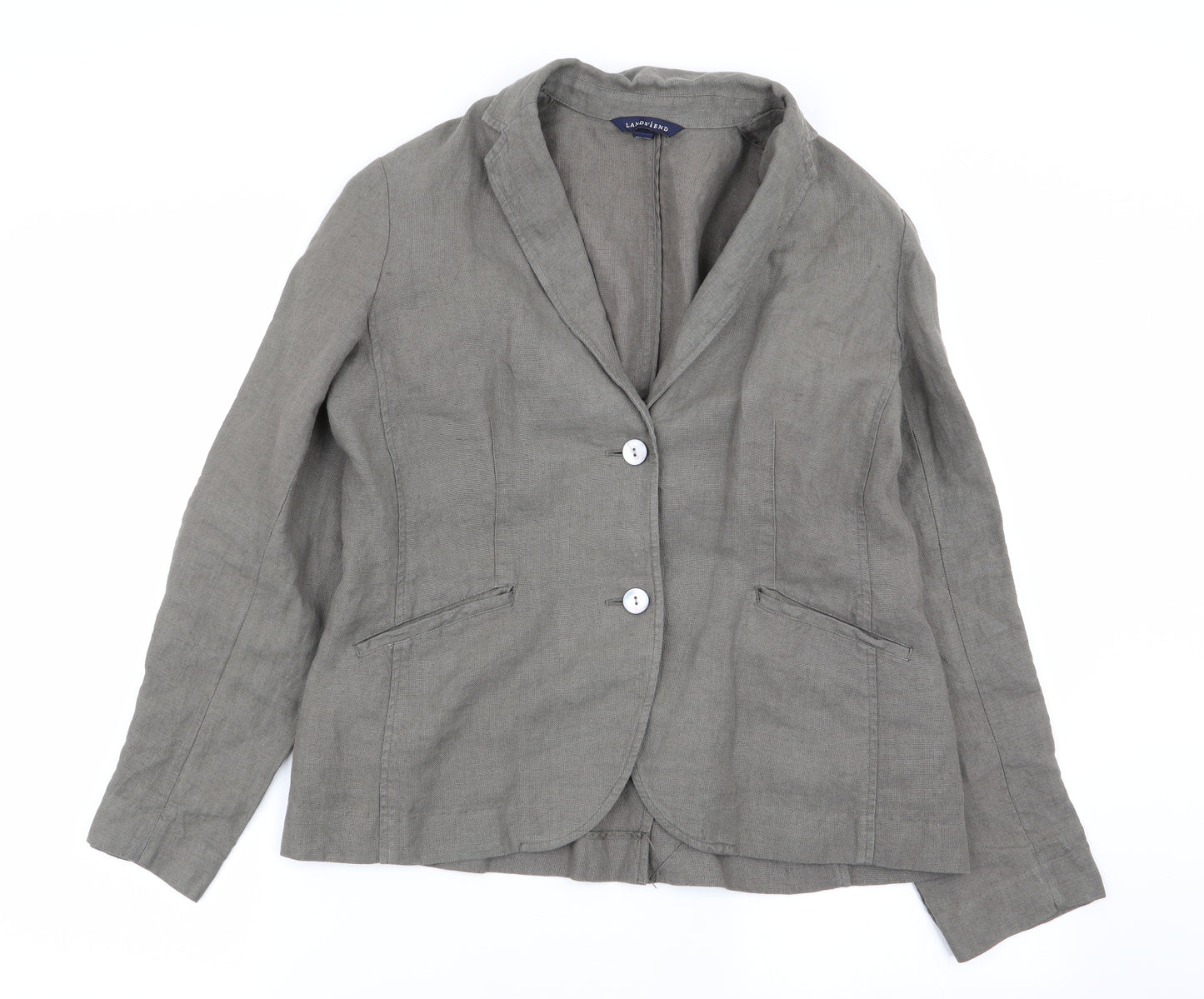 lands end Womens Grey   Jacket Blazer Size 12