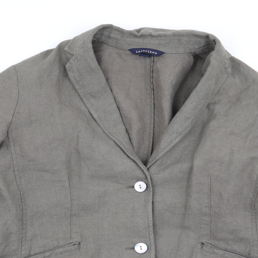 lands end Womens Grey   Jacket Blazer Size 12