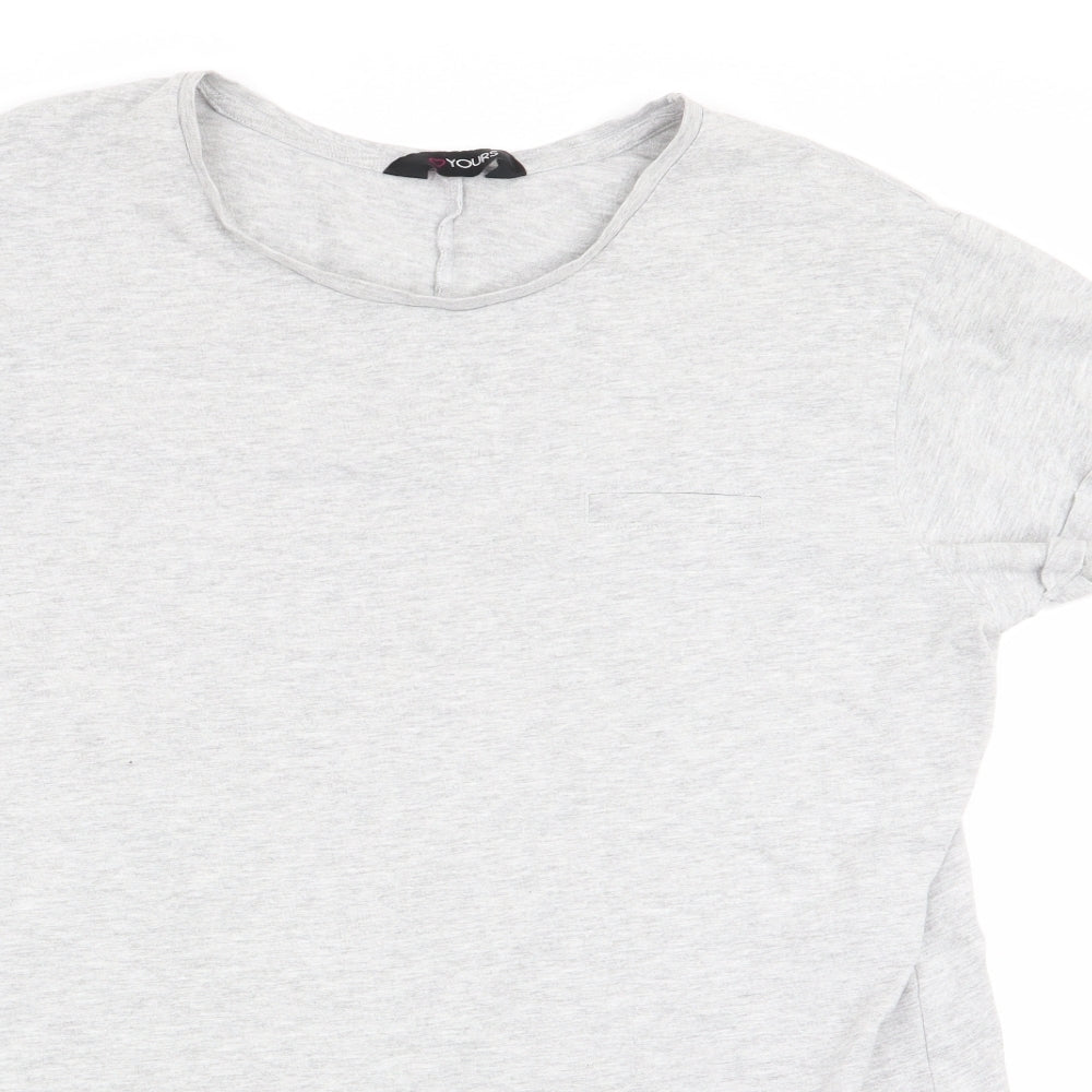 Yours Womens Grey   Basic T-Shirt Size 18