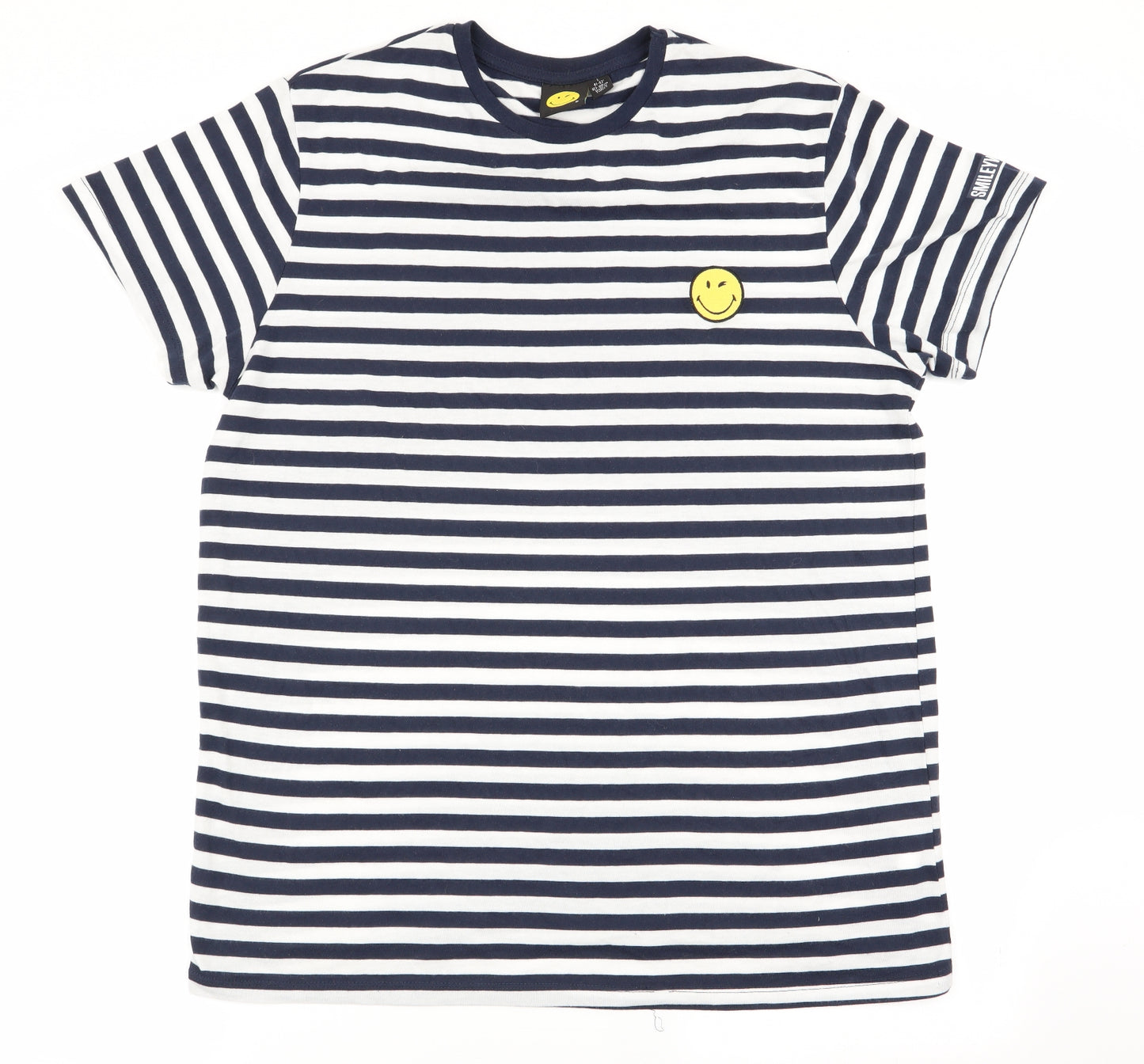 Primark Mens Multicoloured Striped   T-Shirt Size L