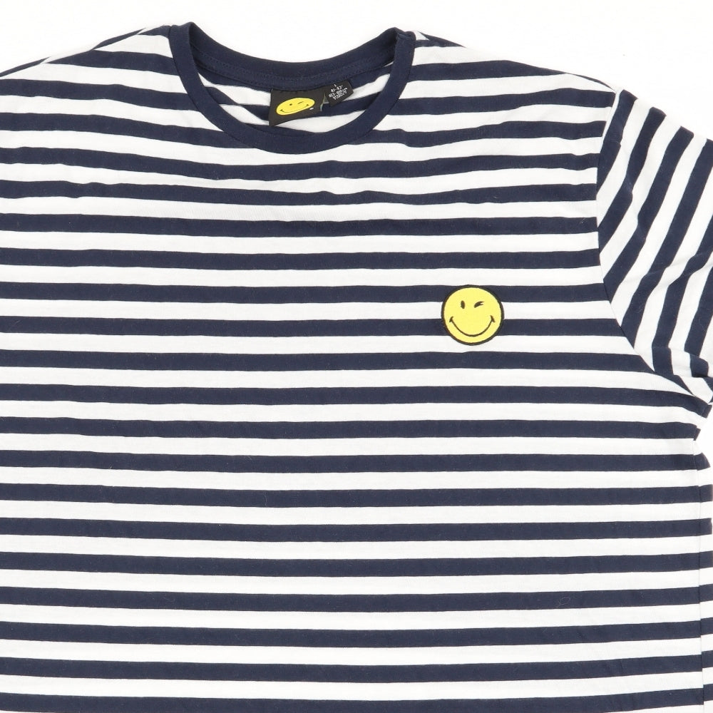 Primark Mens Multicoloured Striped   T-Shirt Size L