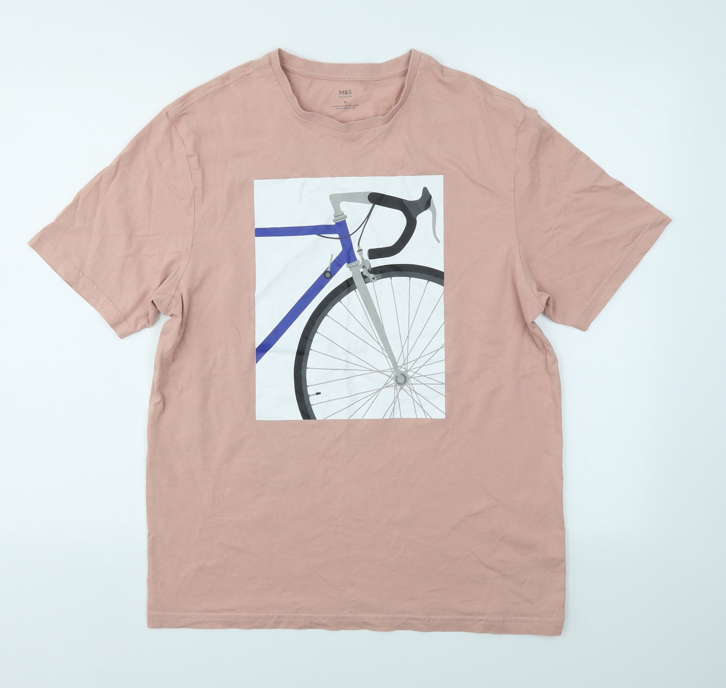 M&S Mens Pink    T-Shirt Size M