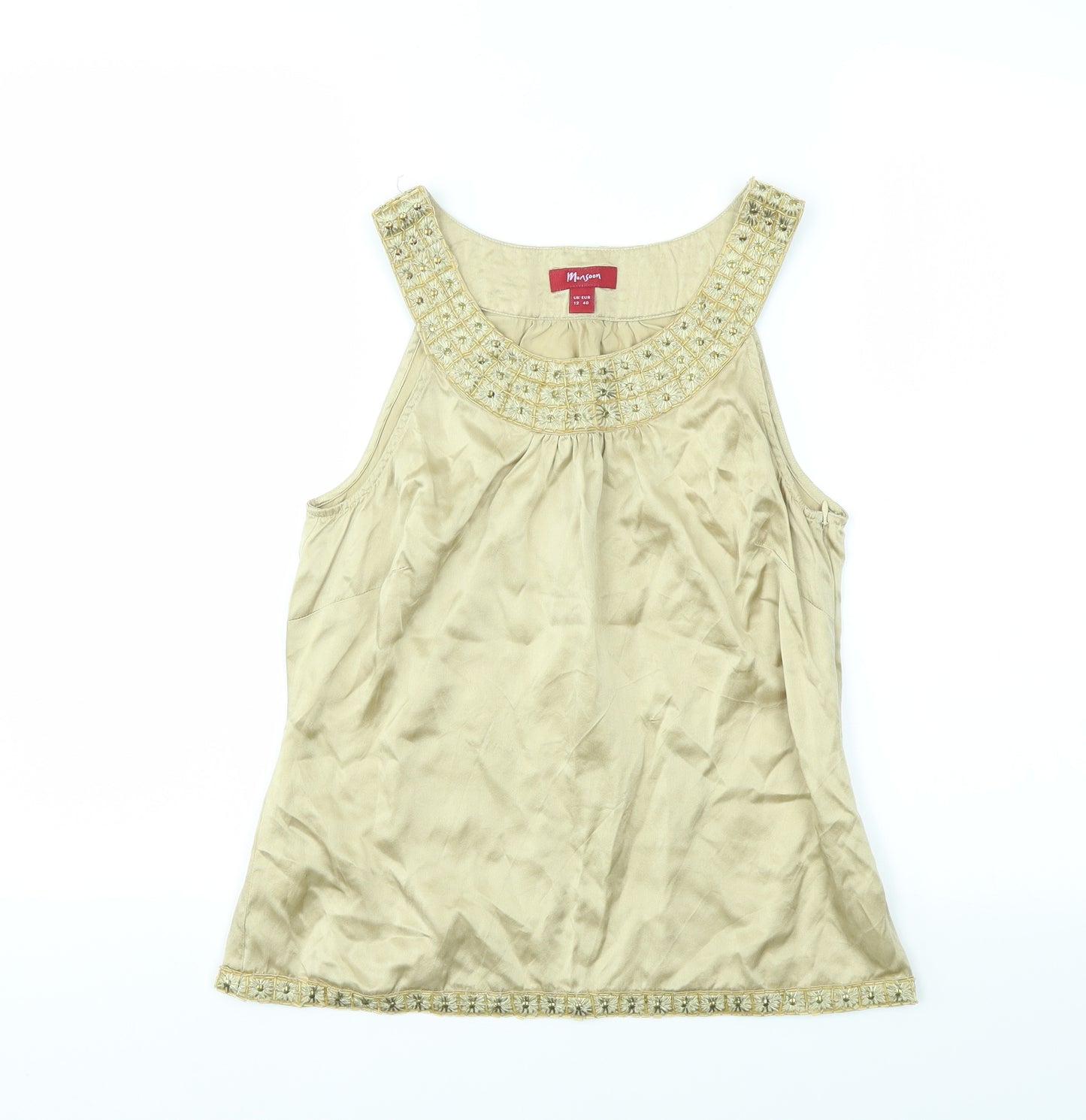Monsoon Womens Gold   Basic Blouse Size 12