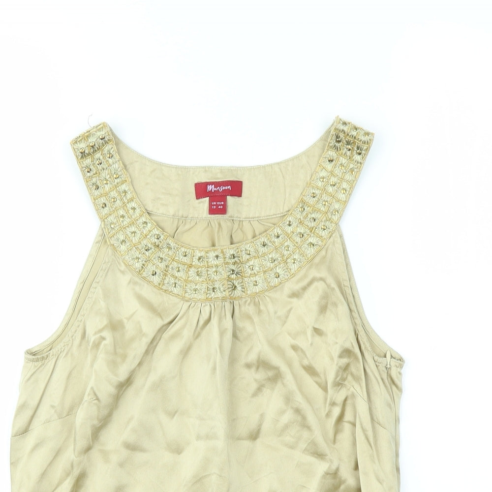 Monsoon Womens Gold   Basic Blouse Size 12