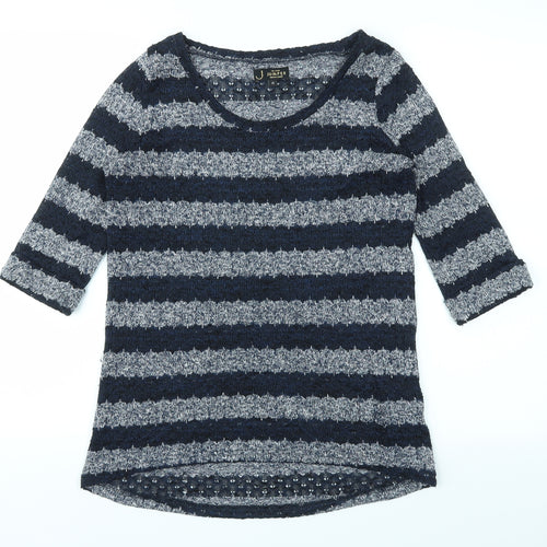 JUMPER  Womens Blue Striped  Basic T-Shirt Size 10