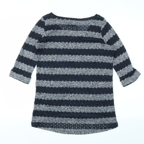 JUMPER  Womens Blue Striped  Basic T-Shirt Size 10