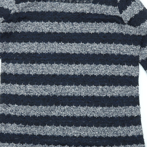 JUMPER  Womens Blue Striped  Basic T-Shirt Size 10
