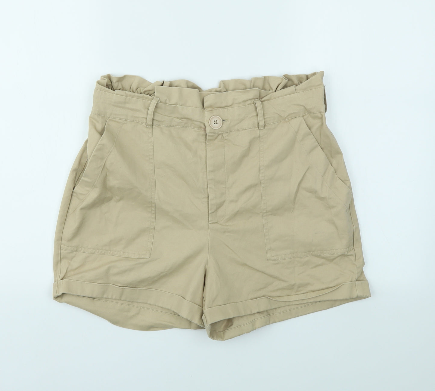 Primark Womens Beige   Cut-Off Shorts Size 14 - stretch waistband