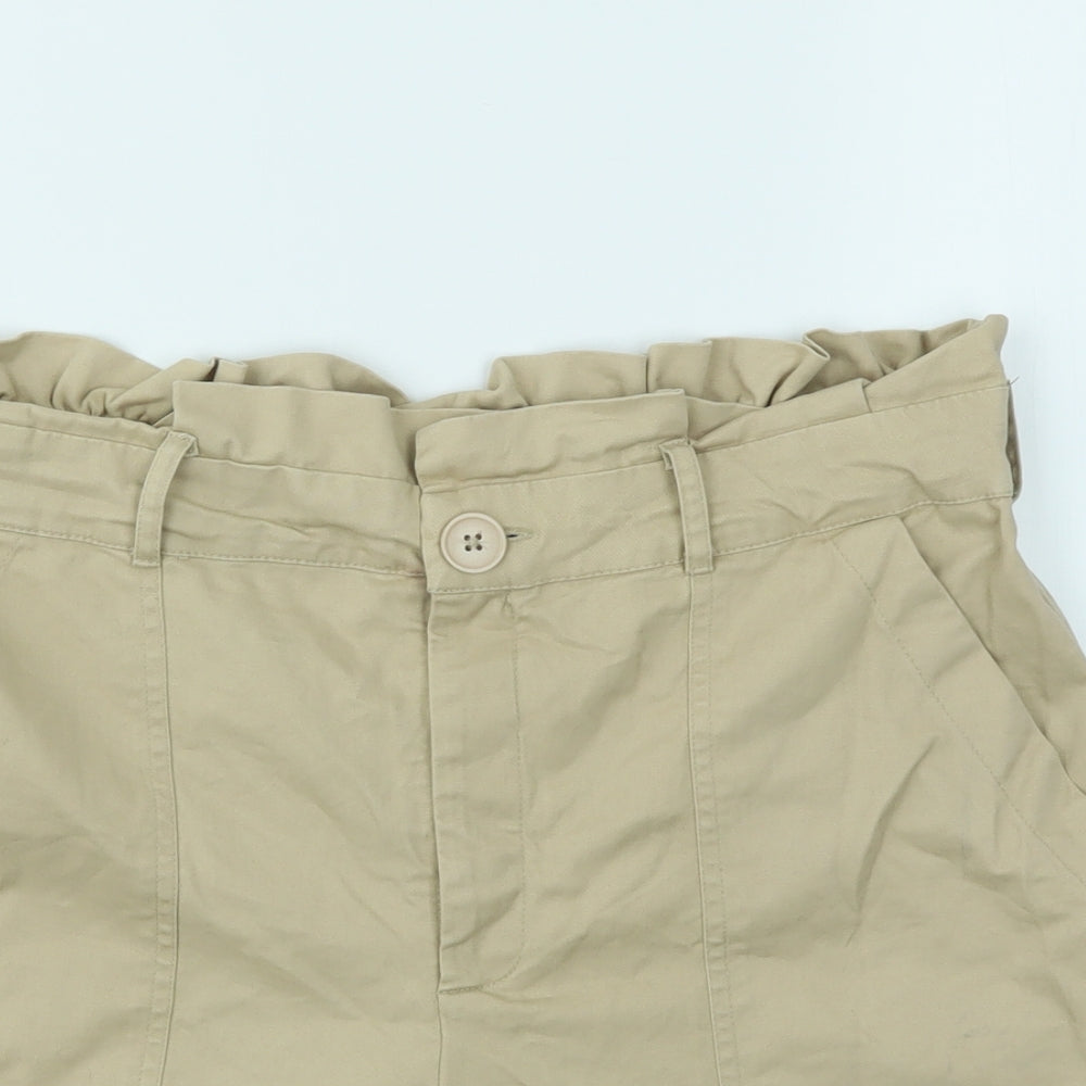 Primark Womens Beige   Cut-Off Shorts Size 14 - stretch waistband