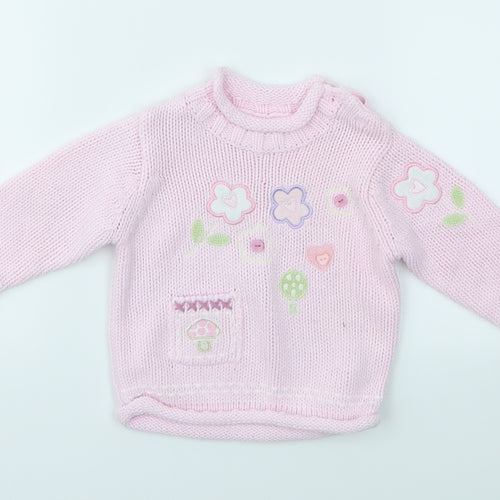 Matalan Girls Pink   Pullover Jumper Size 3-6 Months