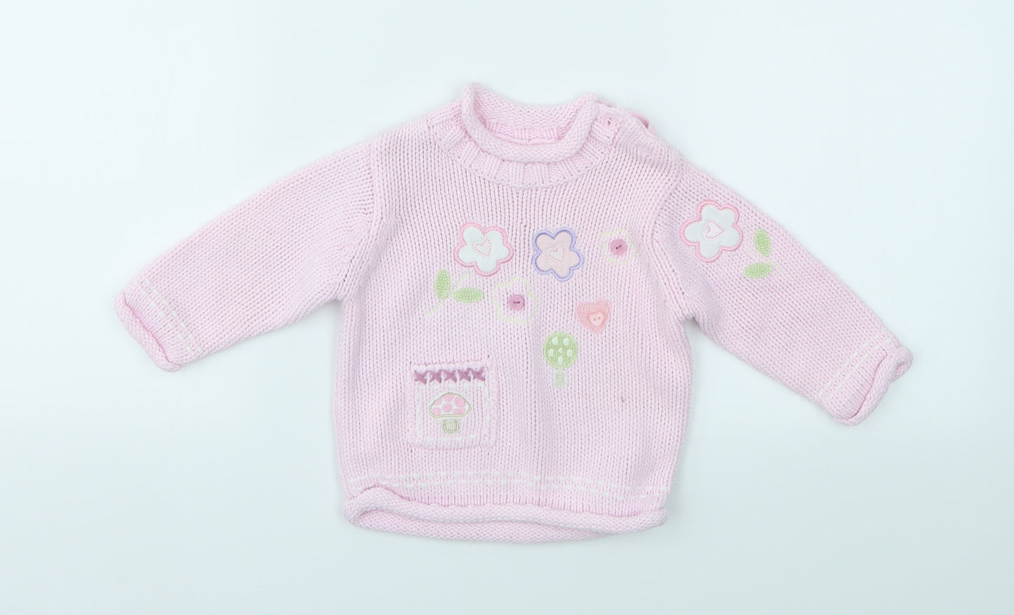 Matalan Girls Pink   Pullover Jumper Size 3-6 Months