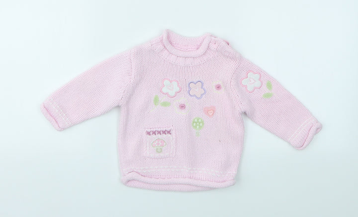 Matalan Girls Pink   Pullover Jumper Size 3-6 Months