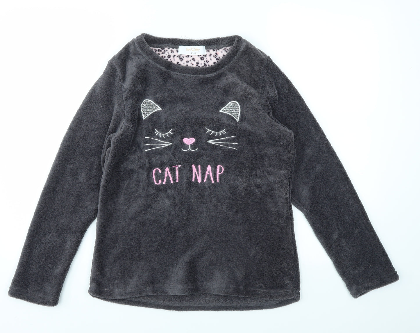 LOVE SLEEP  Womens Grey Animal Print  Top Pyjama Top Size 8