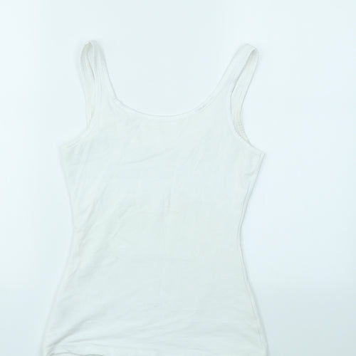 M&S Womens White   Basic T-Shirt Size 8