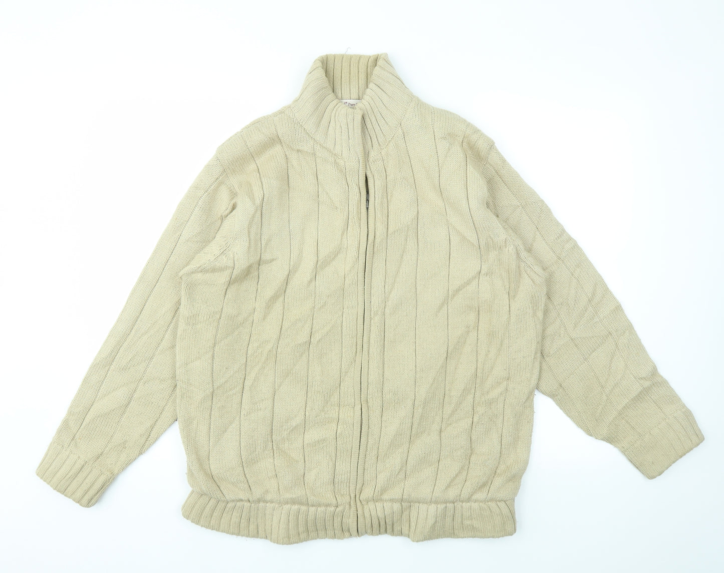 EWM Mens Beige   Full Zip Hoodie Size M