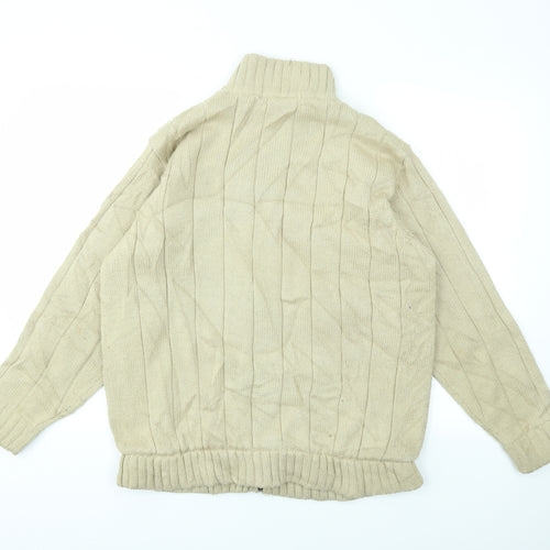 EWM Mens Beige   Full Zip Hoodie Size M