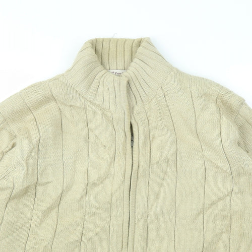 EWM Mens Beige   Full Zip Hoodie Size M