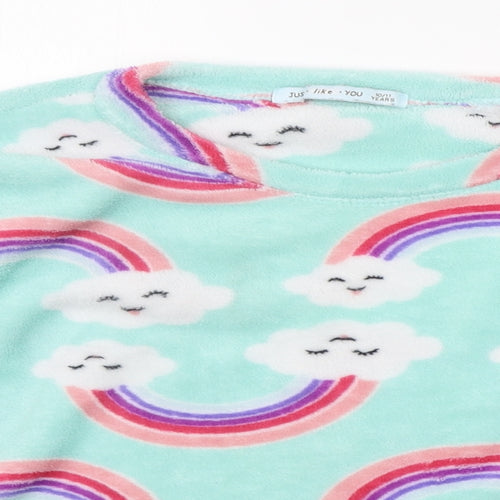 just like you Girls Green Geometric  Top Pyjama Top Size 10-11 Years  - RAINBOWS