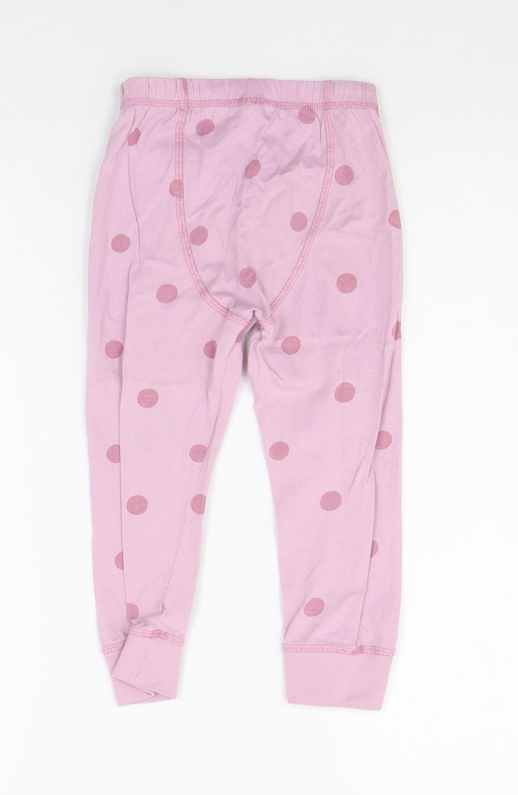 TU Girls Pink Polka Dot  Top Pyjama Pants Size 4-5 Years