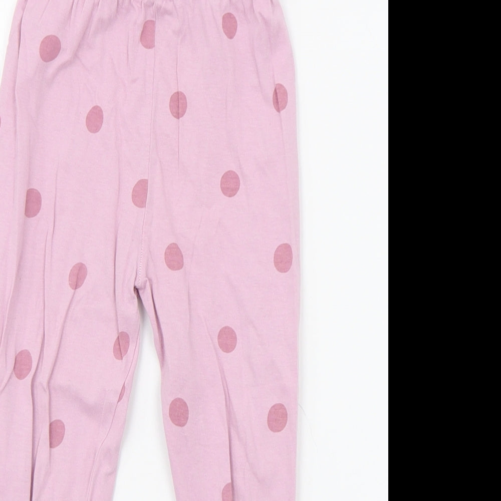 TU Girls Pink Polka Dot  Top Pyjama Pants Size 4-5 Years