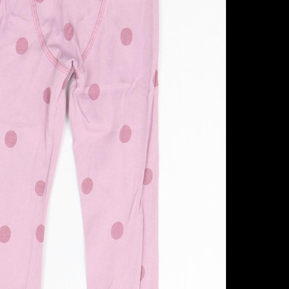 TU Girls Pink Polka Dot  Top Pyjama Pants Size 4-5 Years