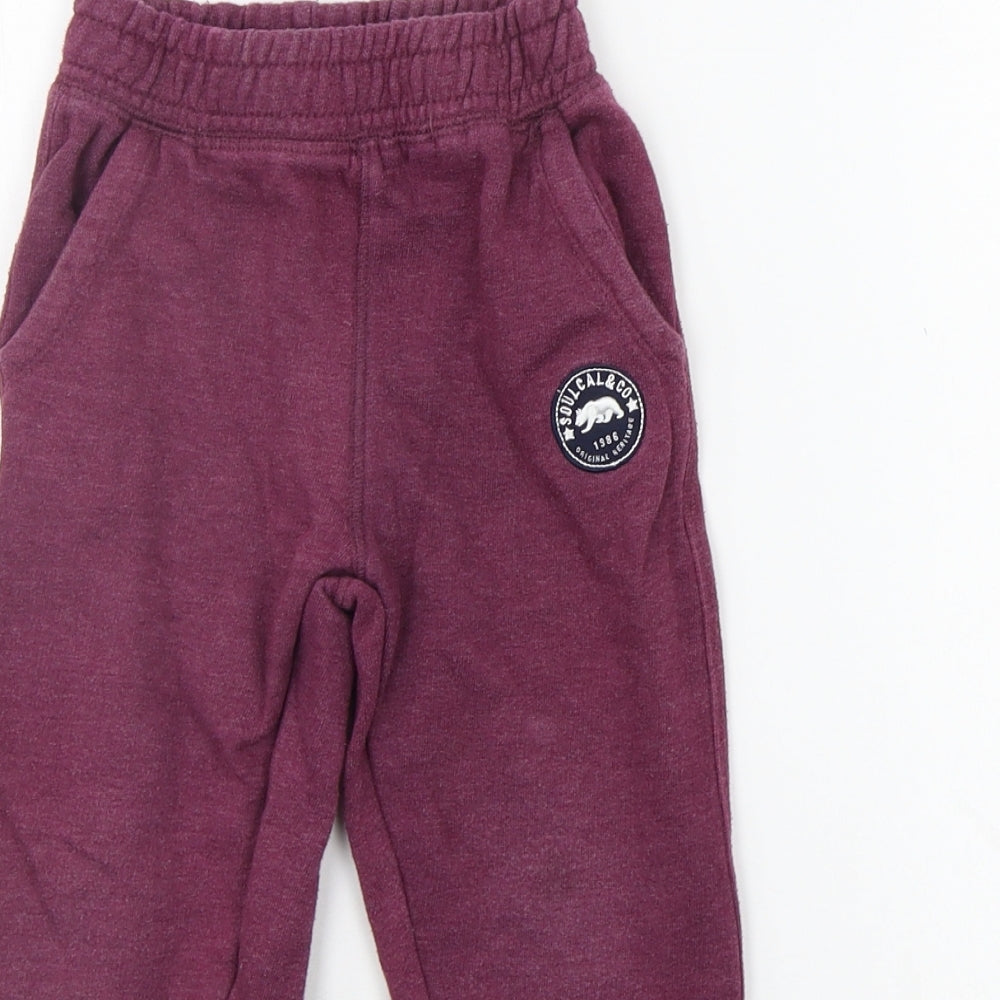 SoulCal&Co Boys Purple   Jogger Trousers Size 3-4 Years