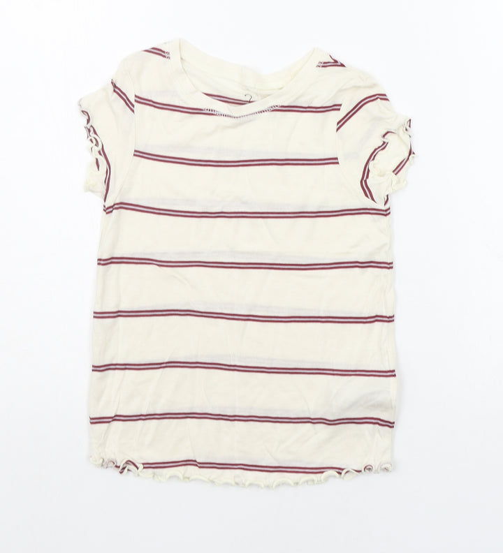 NEXT Girls Yellow Striped  Basic Polo Size 6 Years