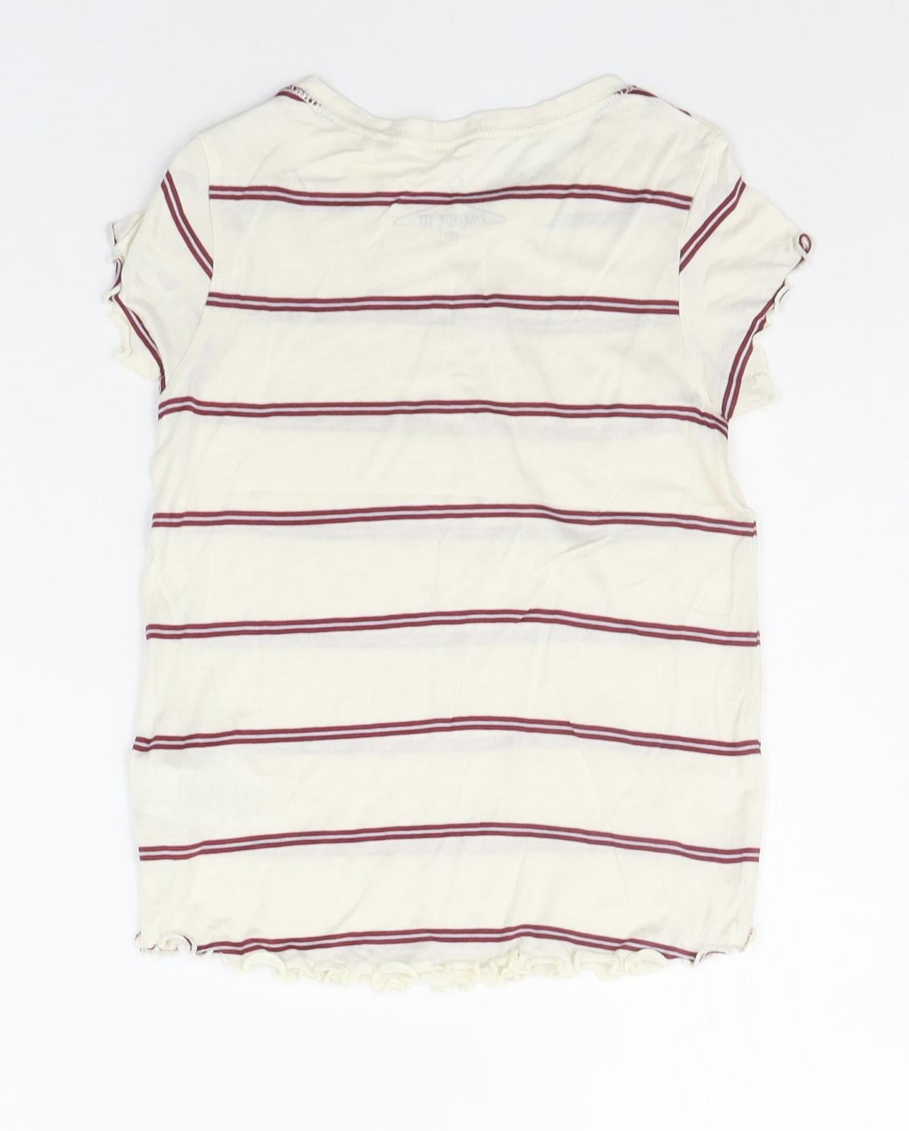 NEXT Girls Yellow Striped  Basic Polo Size 6 Years