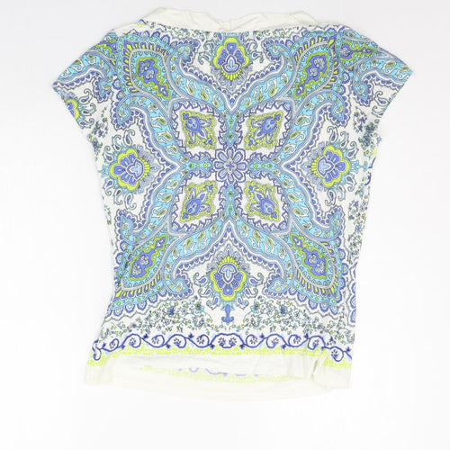 NEXT Womens White Geometric  Basic T-Shirt Size 16