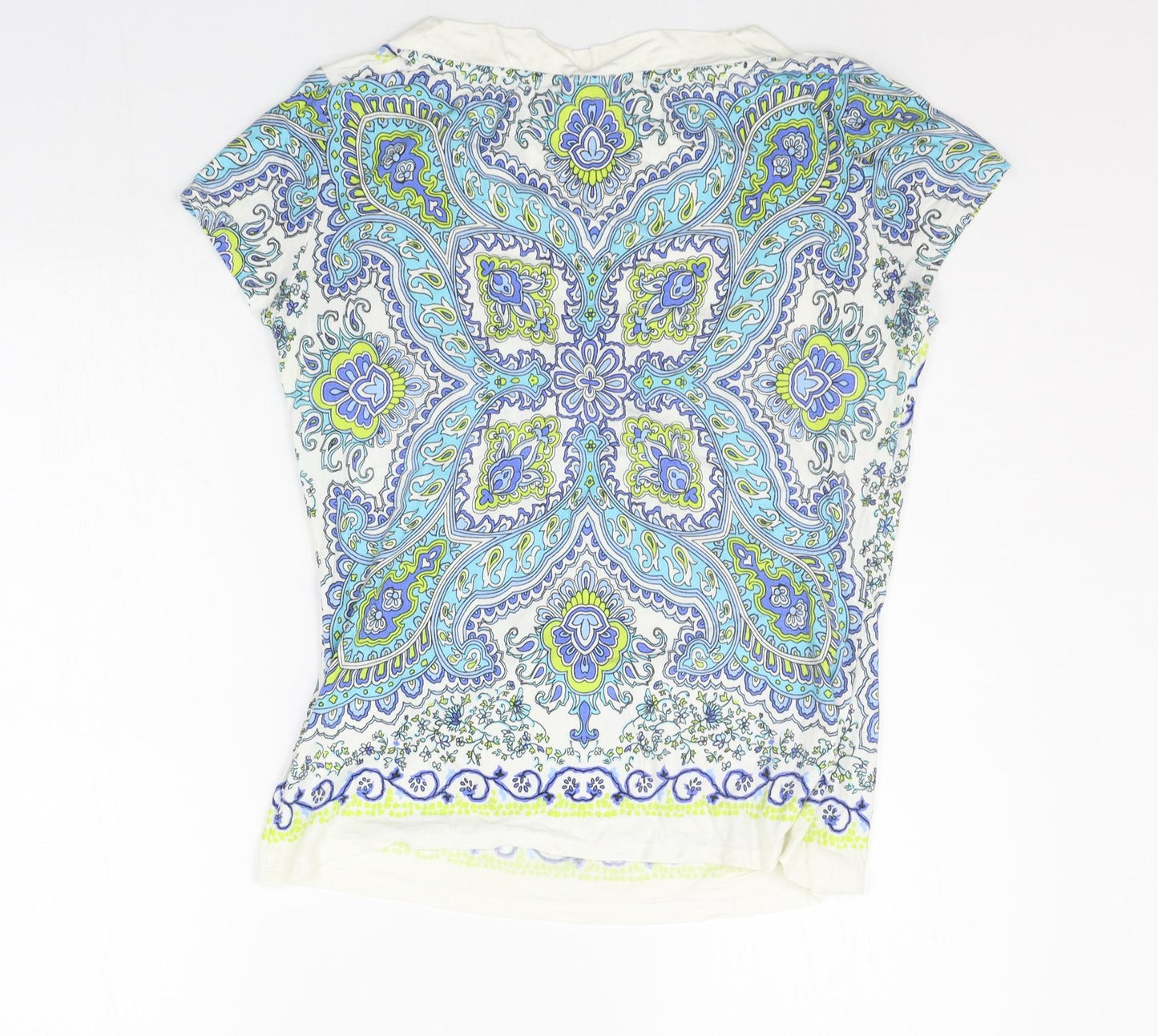 NEXT Womens White Geometric  Basic T-Shirt Size 16