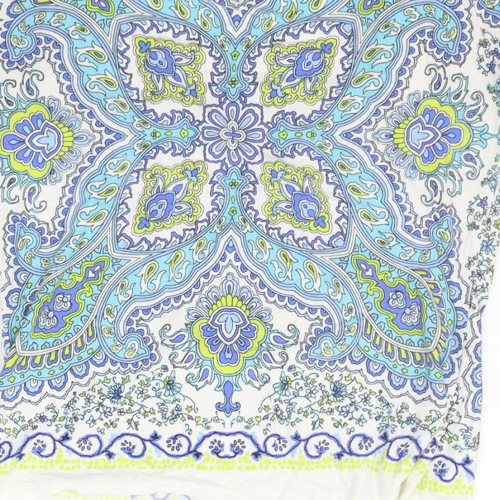 NEXT Womens White Geometric  Basic T-Shirt Size 16