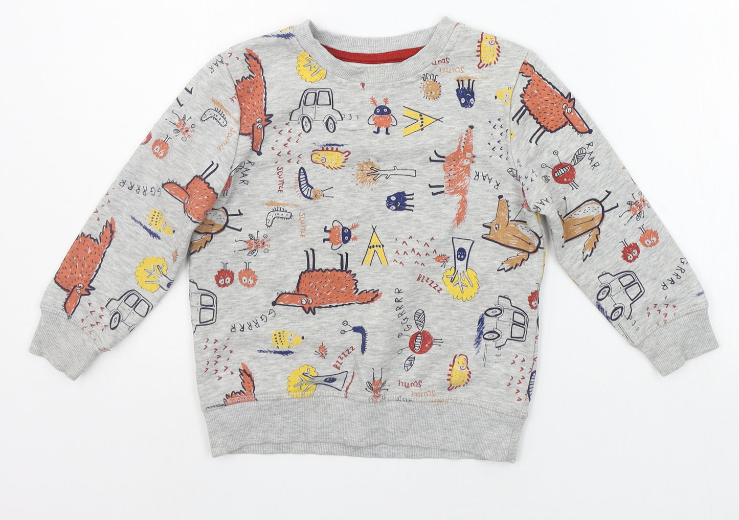 George Boys Grey Geometric  Pullover Jumper Size 3-4 Years  - FOXS
