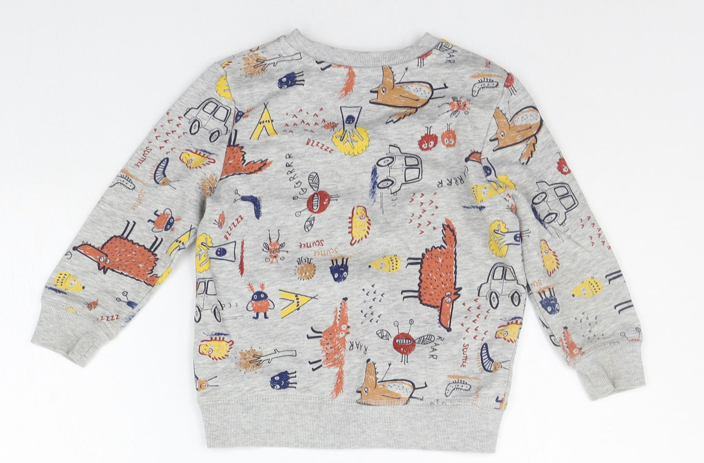 George Boys Grey Geometric  Pullover Jumper Size 3-4 Years  - FOXS