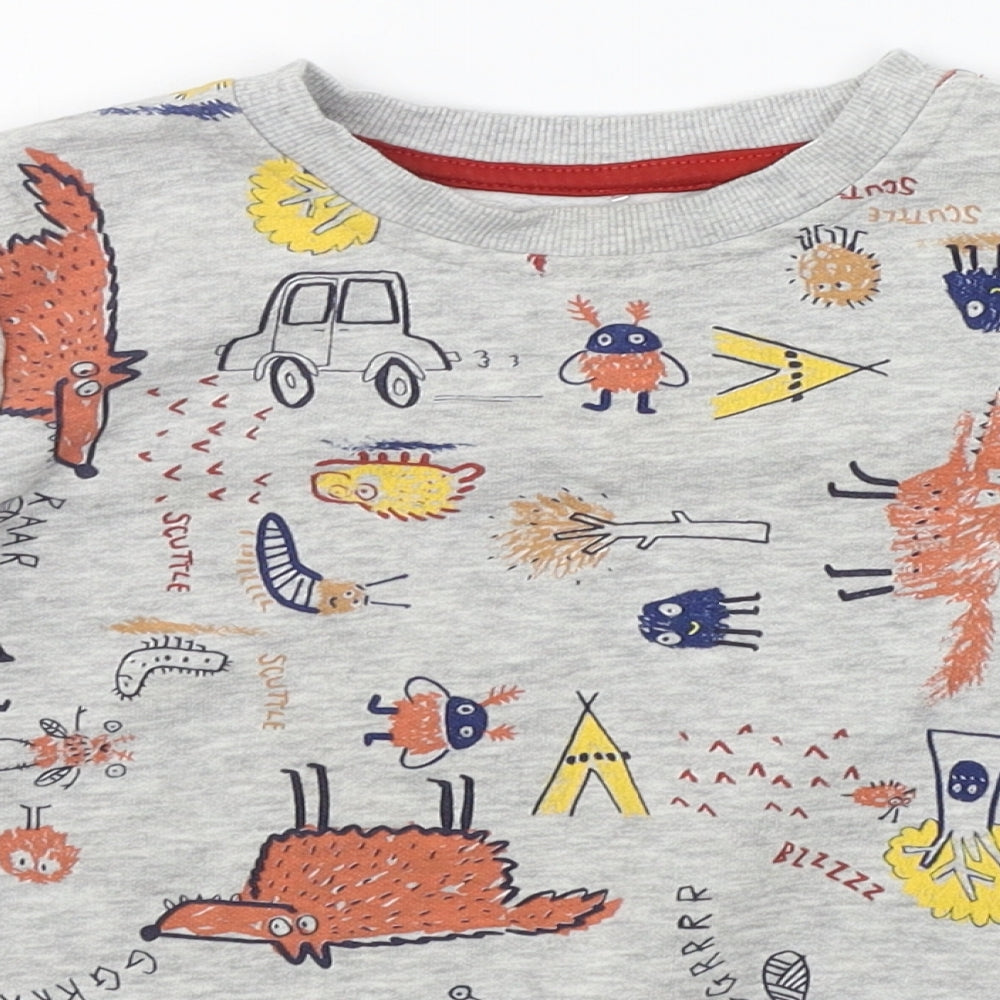 George Boys Grey Geometric  Pullover Jumper Size 3-4 Years  - FOXS
