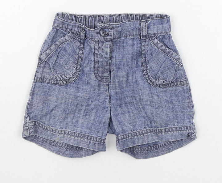 NEXT Girls Blue   Cropped Trousers Size 12-18 Months  - SHORTS