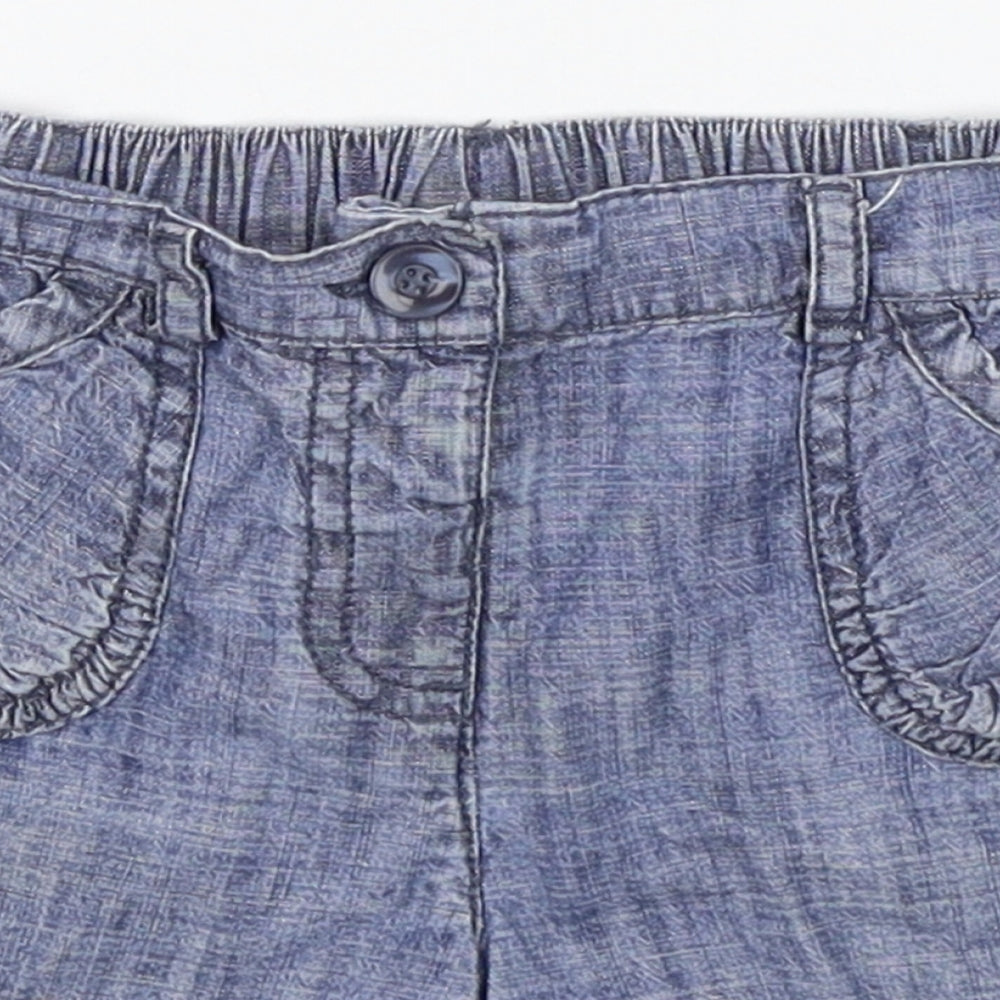 NEXT Girls Blue   Cropped Trousers Size 12-18 Months  - SHORTS
