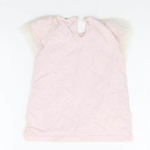 George Girls Pink Geometric  Basic T-Shirt Size 2-3 Years  - SEQUIN